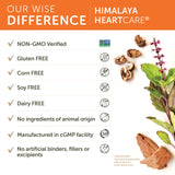 Himalaya HeartCare envase junto a alimentos saludables sugiere apoyo diario