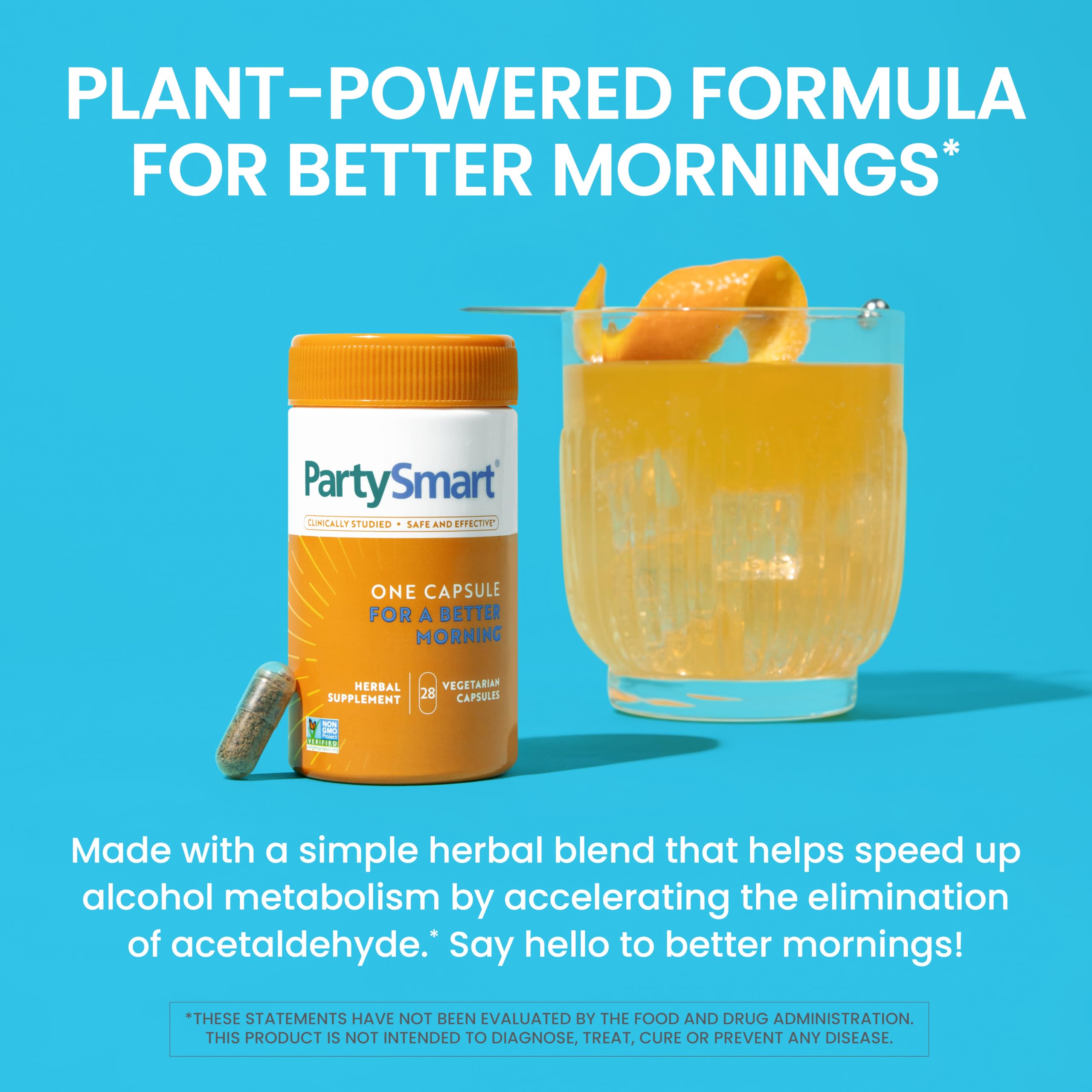 Etiqueta de Himalaya PartySmart con lista de ingredientes herbales y certificaciones visibles