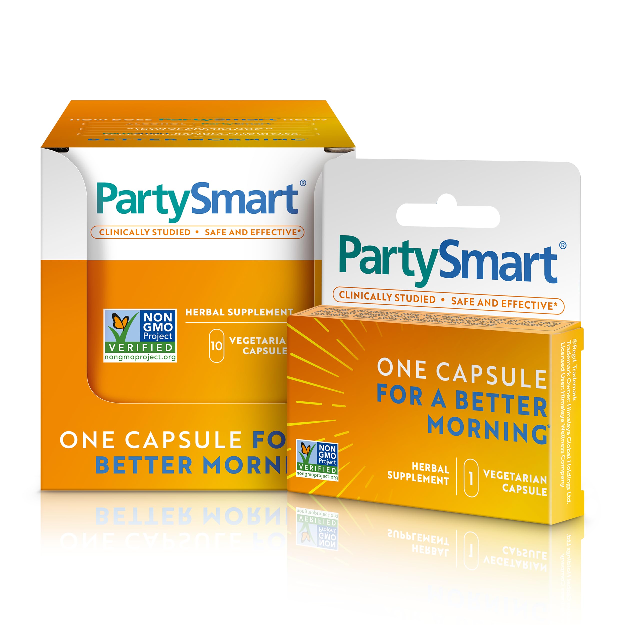 Himalaya PartySmart empaque frontal mostrando cápsulas y beneficios