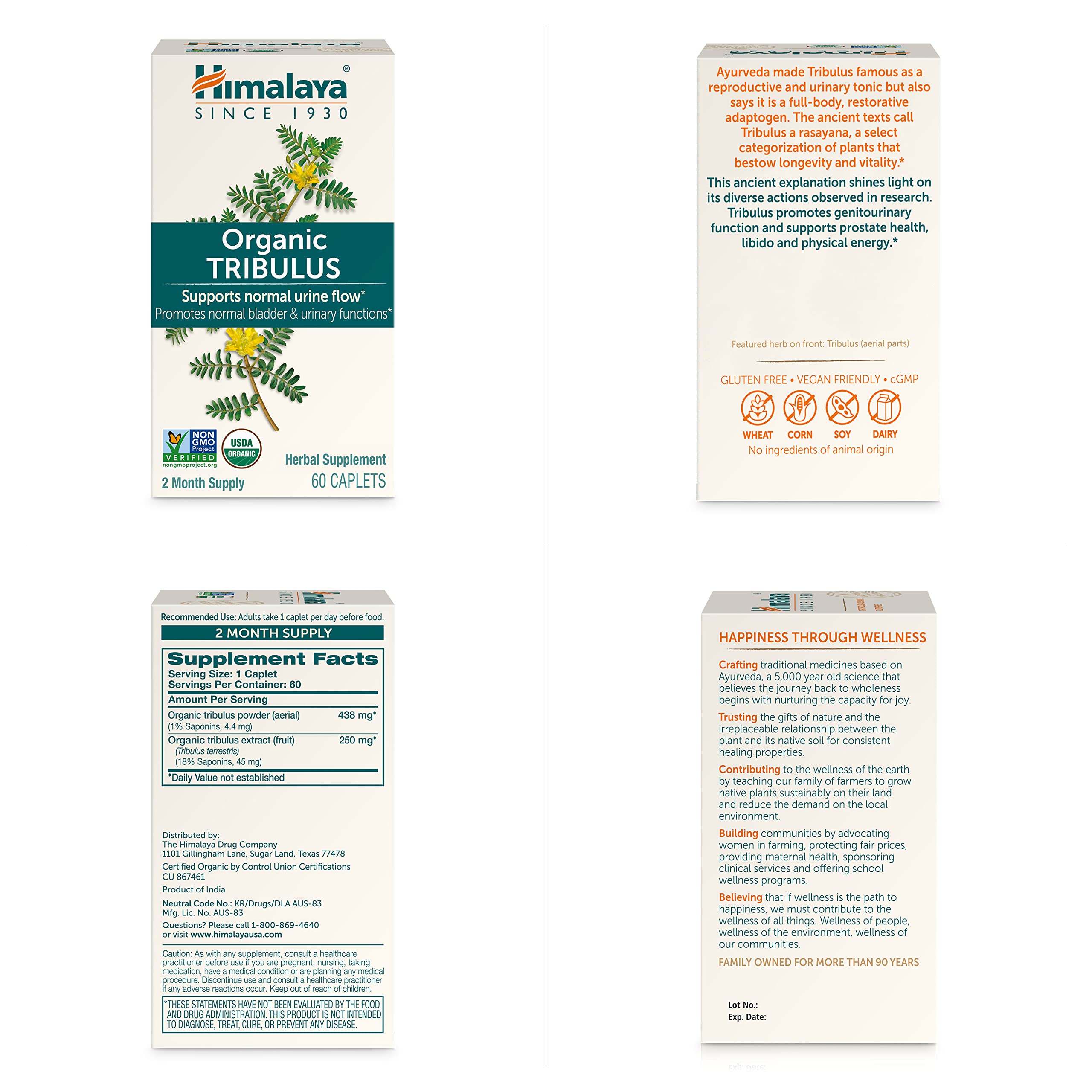 Himalaya cápsulas dispuestas para mostrar contenido y control de calidad