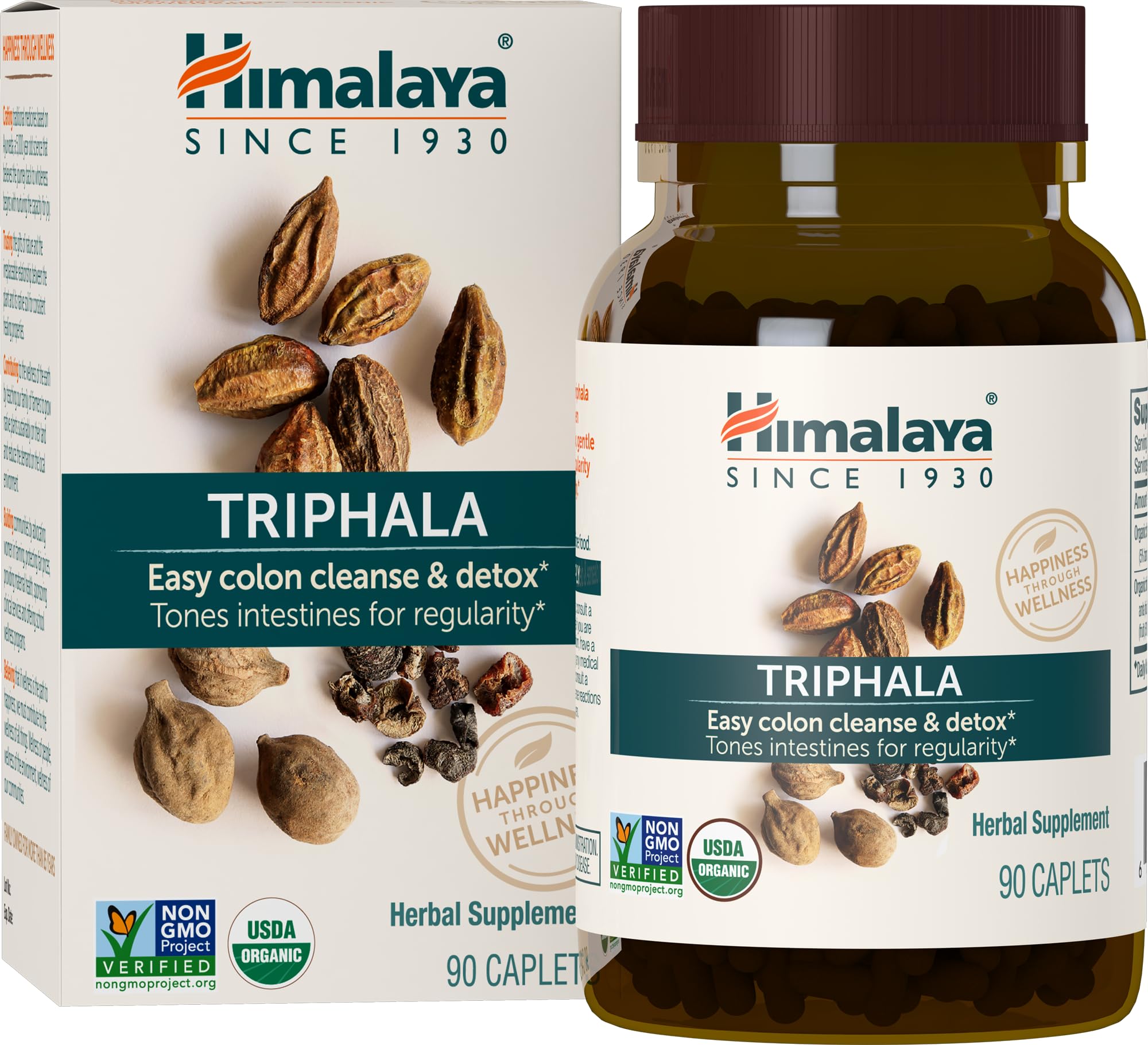 Himalaya frasco frontal del producto mostrando la etiqueta y certificación orgánica