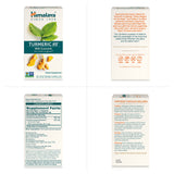 Himalaya Turmeric 95 bote junto a una regla para comparar tamaño