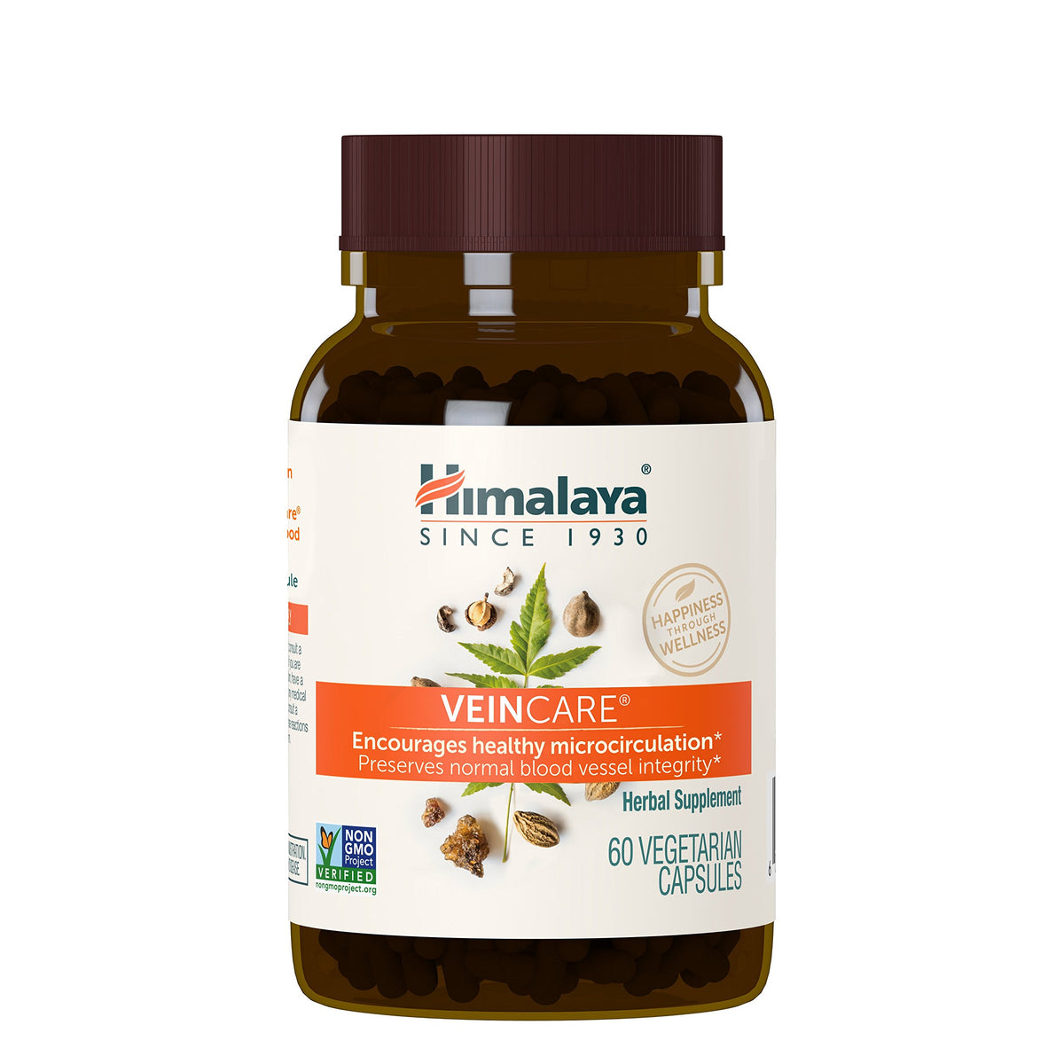 Himalaya VeinCare frente del empaque mostrando producto y beneficio circulatorio