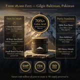 Himalayan Shilajit disolviendo en taza fácil mezcla y absorción