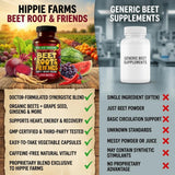 Hippie Farms etiqueta nutricional con ingredientes y beneficios claros