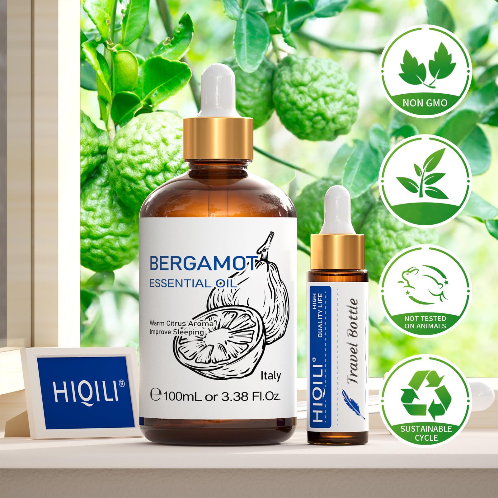 HIQILI comparación de tamaño con mano para apreciar volumen 100 mL