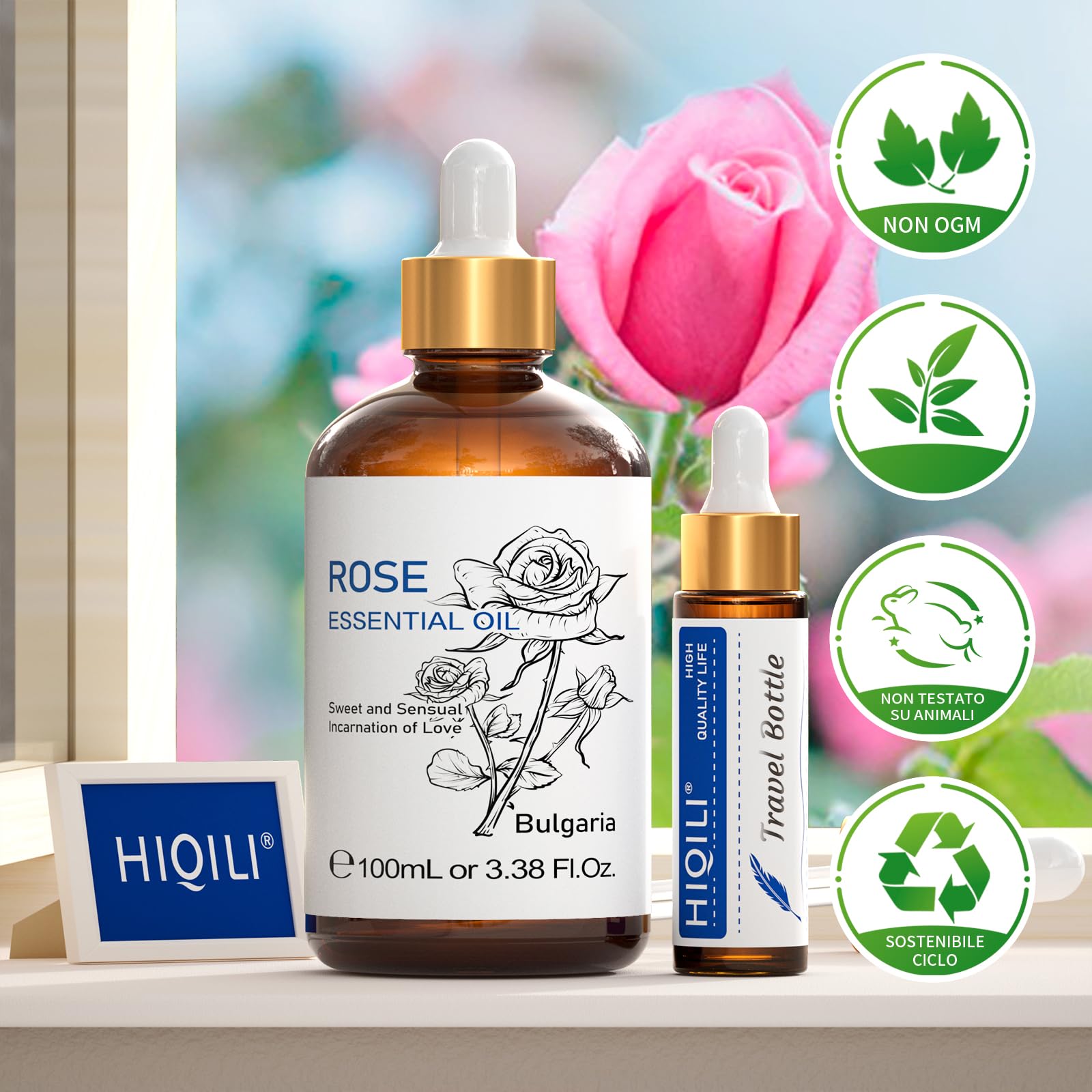 HIQILI rosas de Bulgaria, origen natural que aporta aroma distintivo