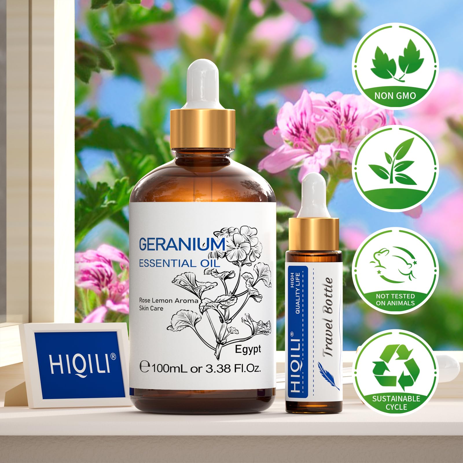 HIQILI aceite de geranio en ambiente hogareño para aromatizar