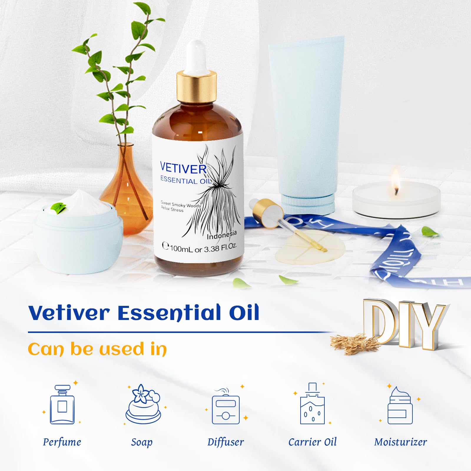 HIQILI vetiver en difusor creando ambiente relajante en sala