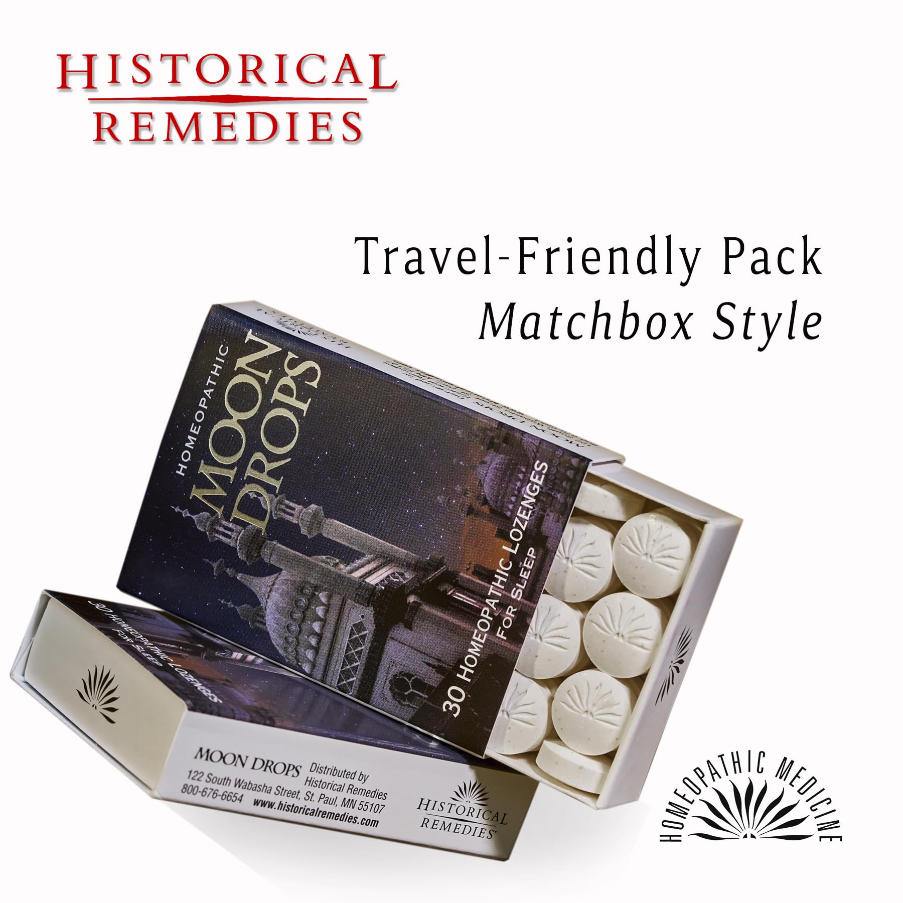 Historical Remedies pastilla en mano para comparar tamaño y transporte práctico