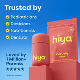 HIYA frasco rellenable junto a objetos para comparar tamaño y portabilidad