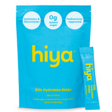 HIYA empaque frontal mostrando sobres y marca, facilita elección rápida