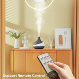 HJTHJT en dormitorio con luz LED multicolor creando ambiente relajante