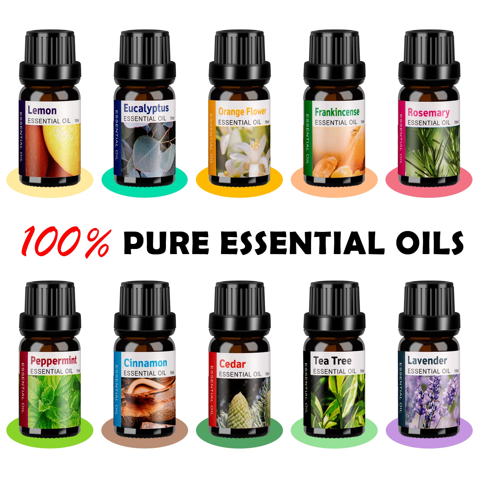 HLS difusor acompañado de 10 aceites esenciales incluidos en kit