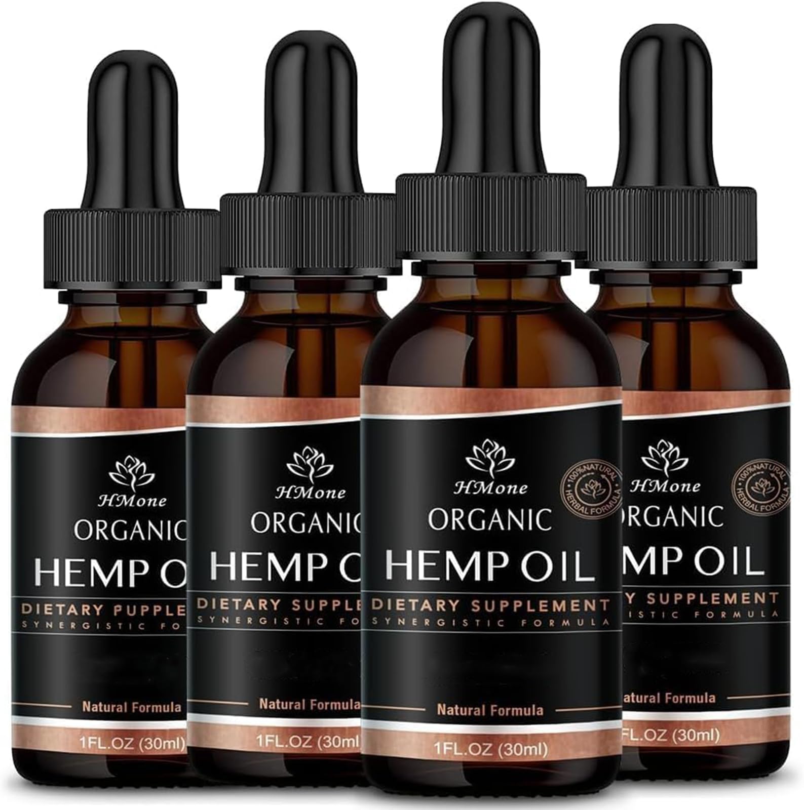 HMone frontal pack de 4 botellas mostrando pureza y potencia
