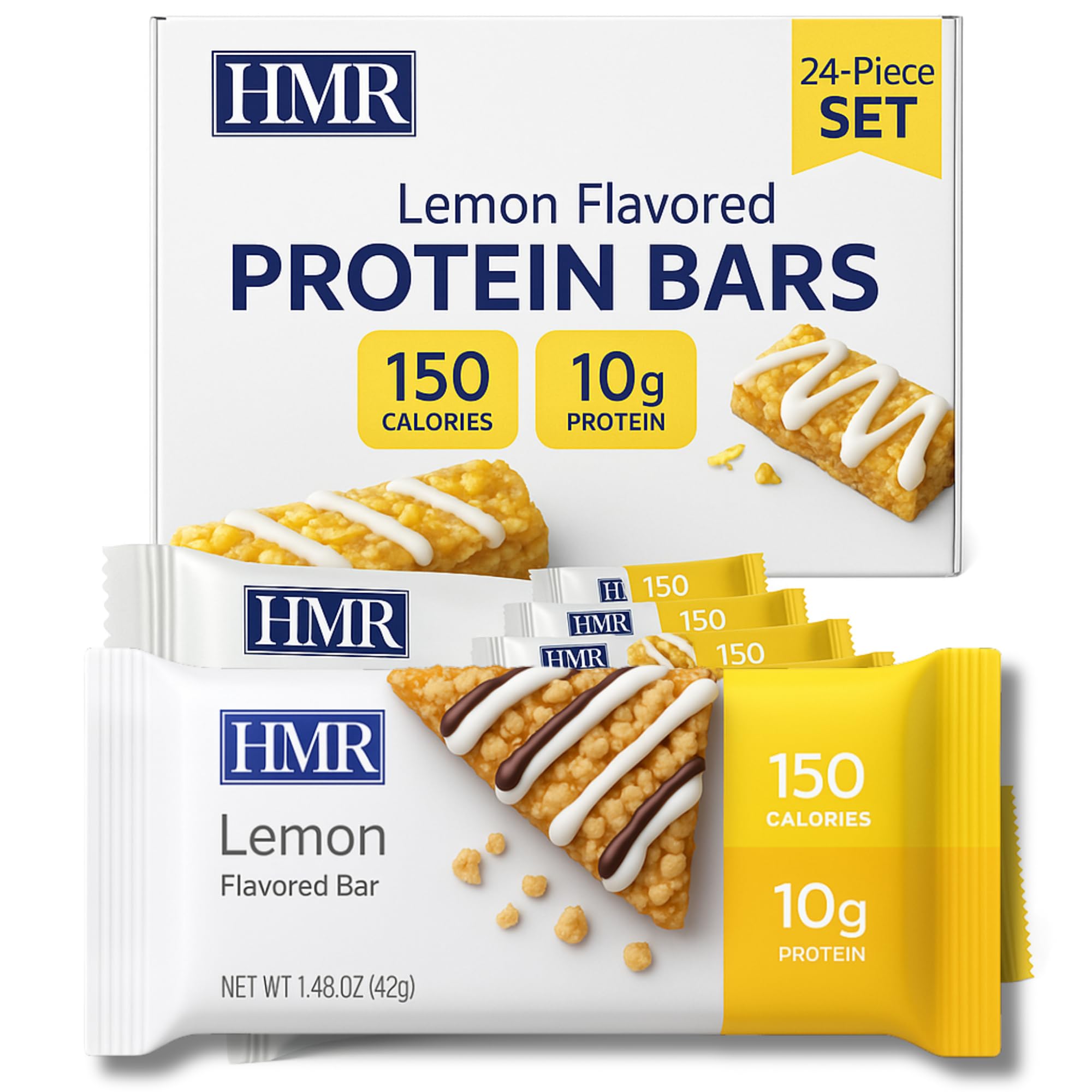 HMR bar frontal mostrando la barra y el empaque, práctico para control de porciones