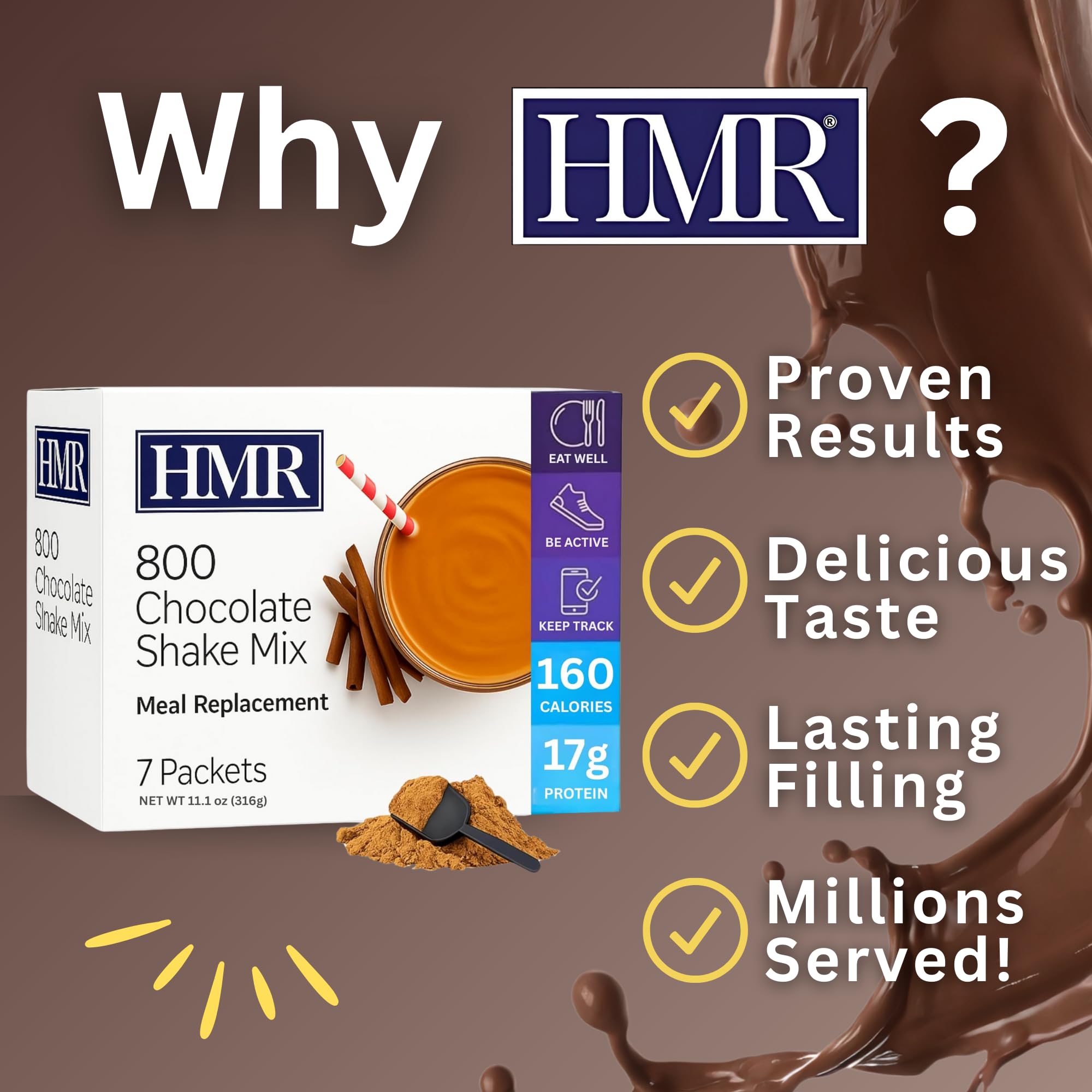 HMR etiqueta nutricional visible con información de proteína y calorías