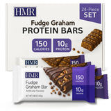 HMR empaque frontal de Fudge Graham que muestra 24 barras y conveniencia