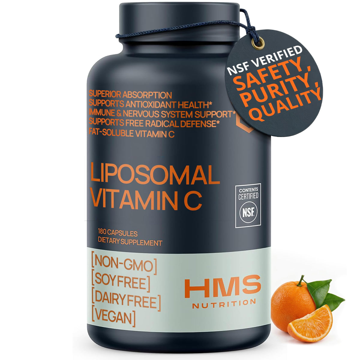 HMS Nutrition frente del envase mostrando diseño y suministro prolongado