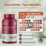 HMS Nutrition botella abierta con cápsulas listos para uso diario y portabilidad