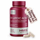 HMS Nutrition empaque frontal mostrando la fórmula R-ALA y beneficio antioxidante