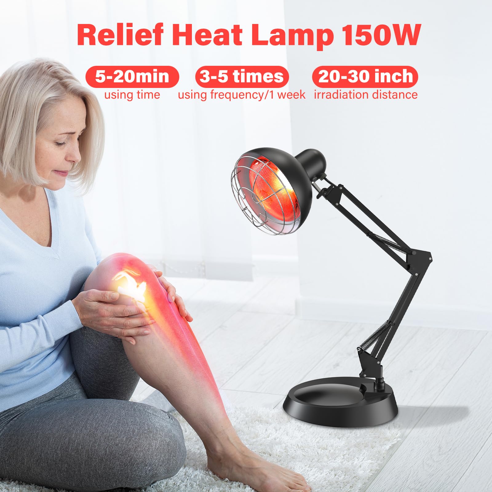 Hoakya detalle de la bombilla 150W que proporciona calor uniforme