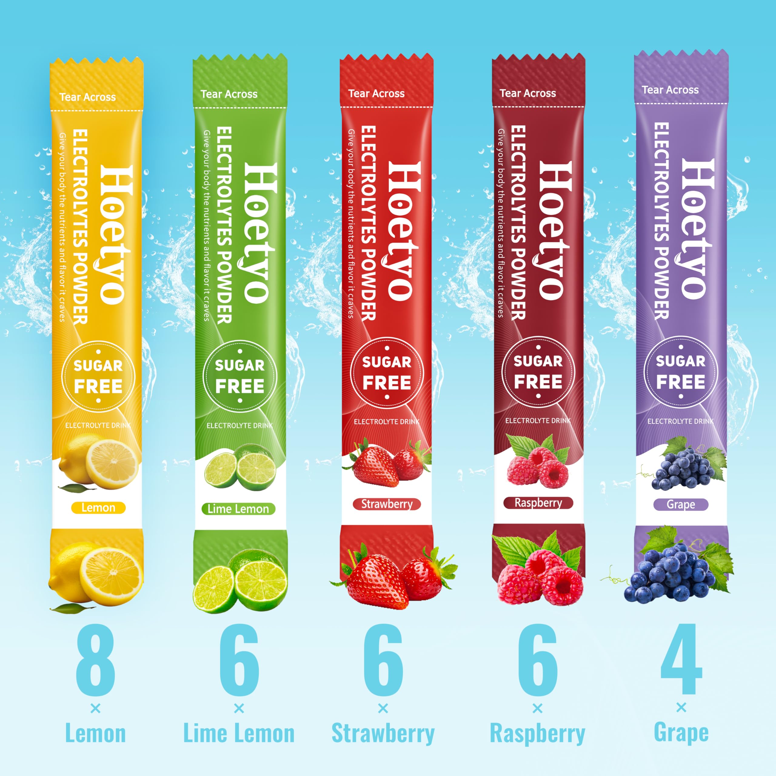 HOETYO detalle de etiqueta nutricional, ingredientes claros y sin calorías