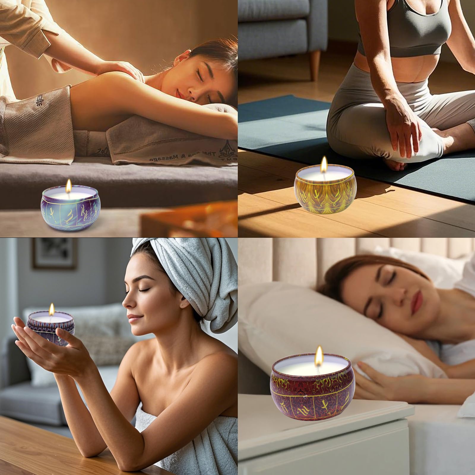 HOFOGOTOWIN vela encendida en baño creando ambiente relajante