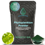 Holistic Bin frente del empaque mostrando bolsa resellable y beneficios claros