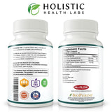 Holistic Health Labs cápsula en mano mostrando tamaño práctico y dosificación