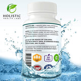 Holistic Health Labs comparación de tamaño de cápsulas para referencia visual