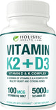 Holistic Health Labs ingredientes MK-7, D3 y BioPerine en composición optimizada