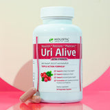 Holistic Health Labs cápsulas Uri Alive detalle de cápsula fácil de tragar y dosificación