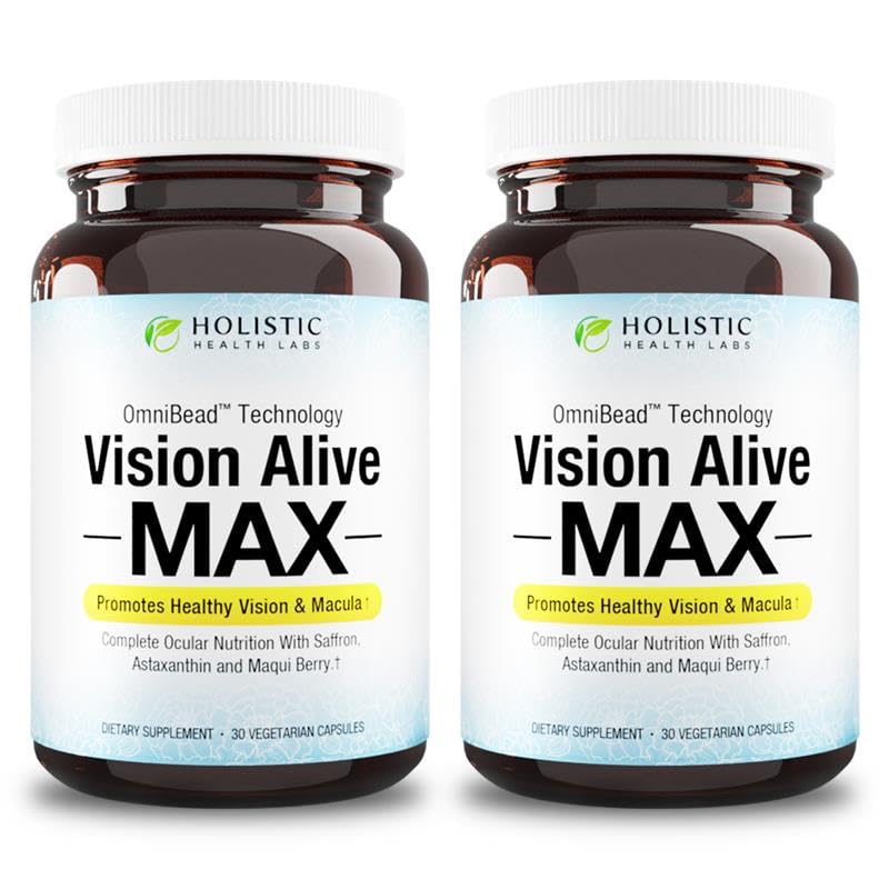 Holistic Health Labs frasco frontal mostrando Vision Alive Max, apoyo visual diario