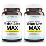 Holistic Health Labs frasco frontal mostrando Vision Alive Max, apoyo visual diario