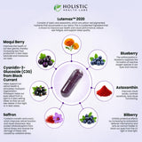Holistic Health Labs etiqueta nutricional Vision Alive Max con ingredientes claros