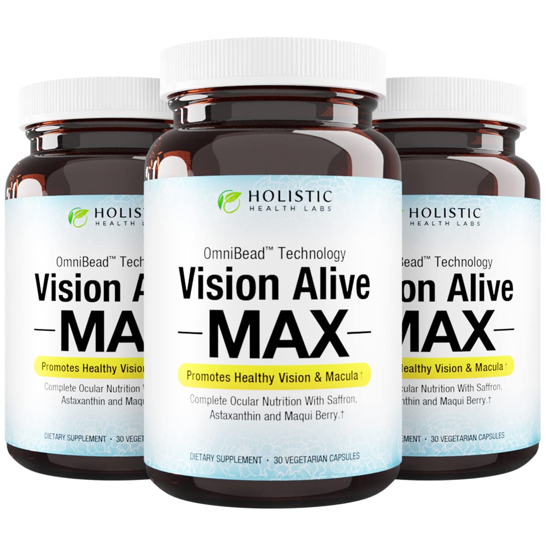 Holistic Health Labs frasco Vision Alive Max frontal mostrando diseño y claridad