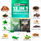 Holistic Hercules etiqueta legible con lista de ingredientes y beneficios