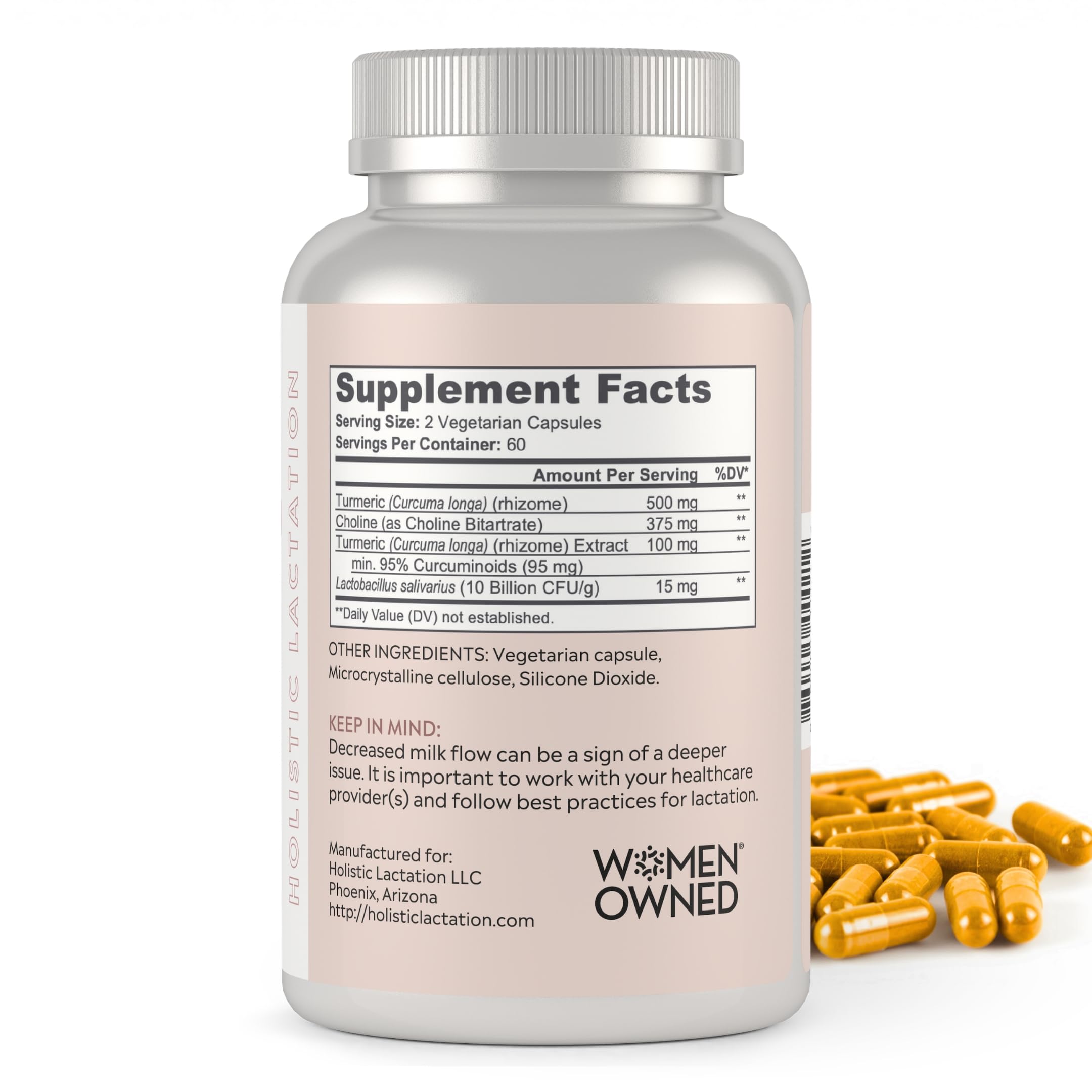 Holistic Lactation ingredientes botánicos agrupados que transmiten pureza