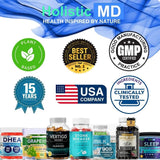 Holistic MD etiqueta nutricional en primer plano con datos clave