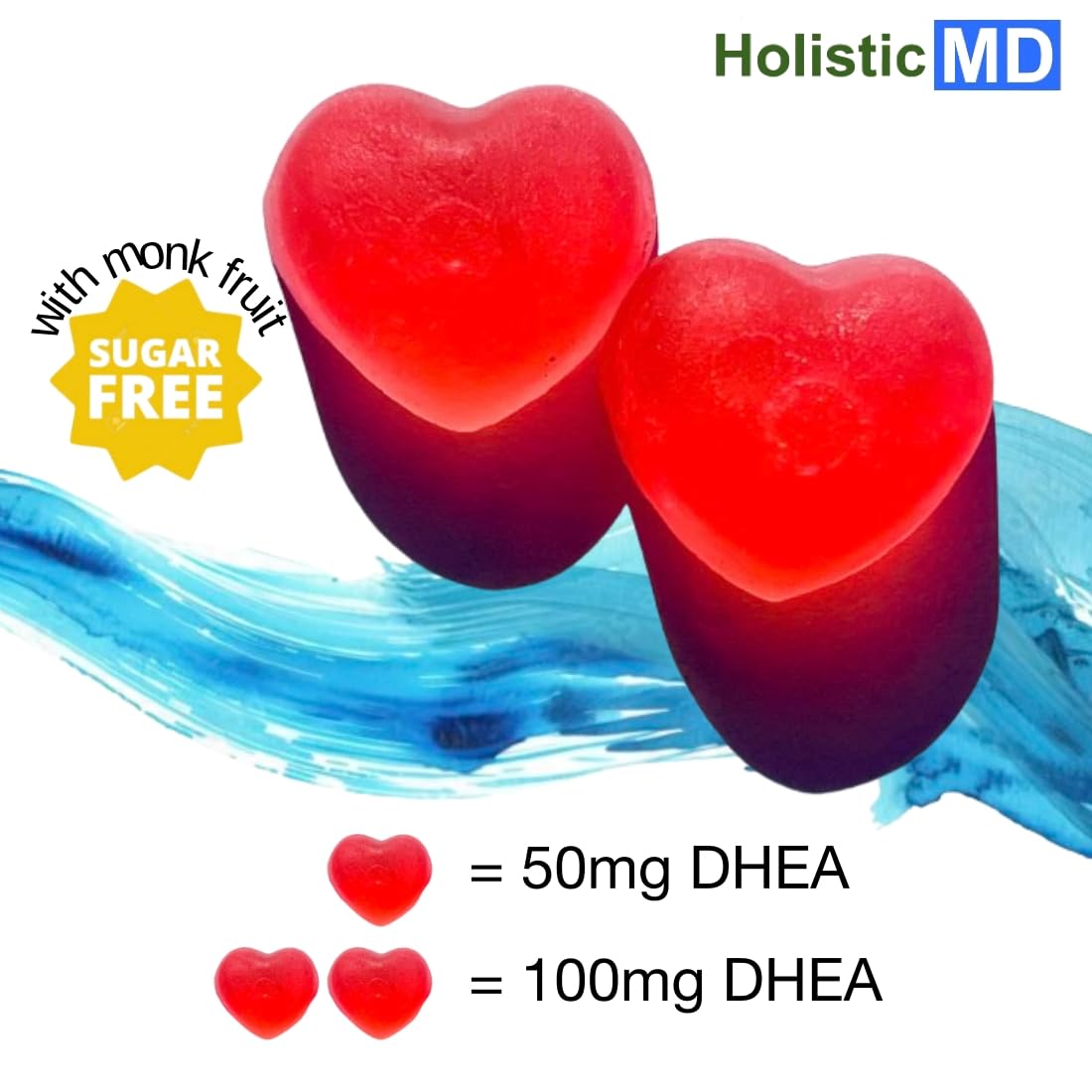 Holistic MD etiqueta con información de dosis y GMP visible