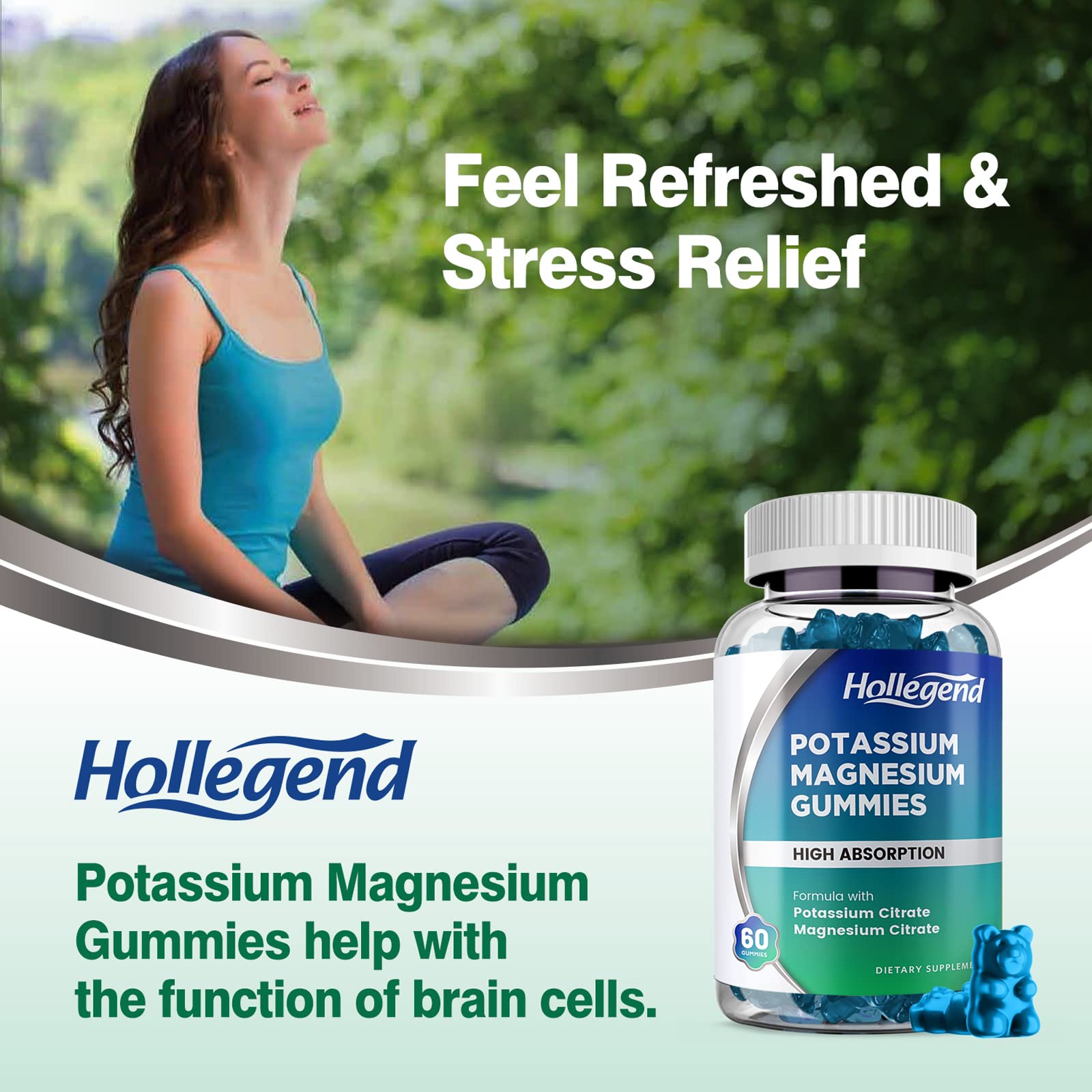HOLLEGEND estilo de vida saludable con frasco junto a frutas
