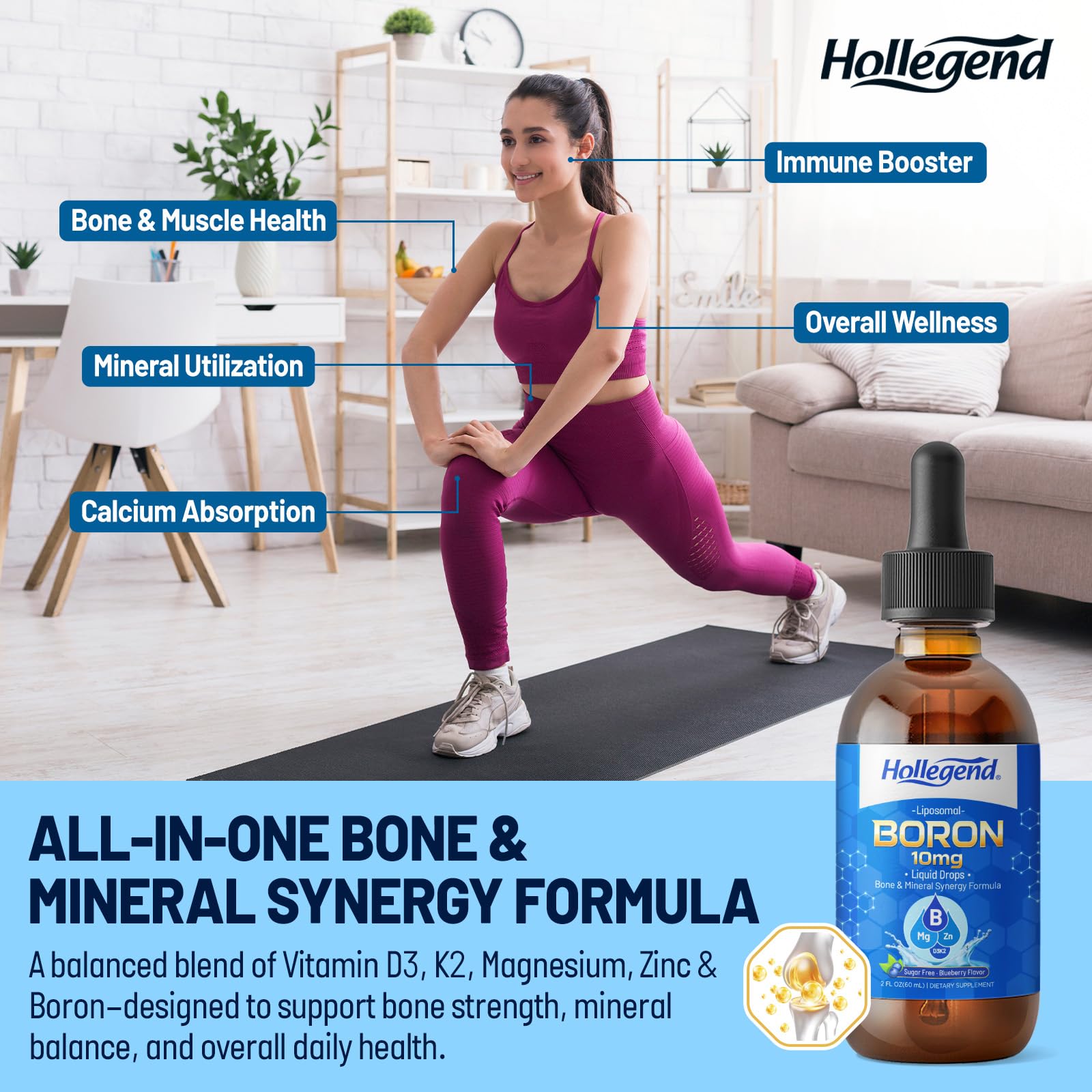 HOLLEGEND botella junto a regla para escala, tamaño compacto 2 fl oz