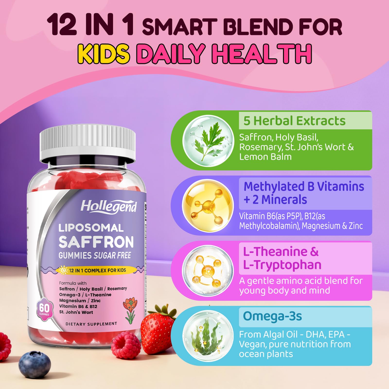 HOLLEGEND etiqueta con ingredientes y beneficios liposomales visibles