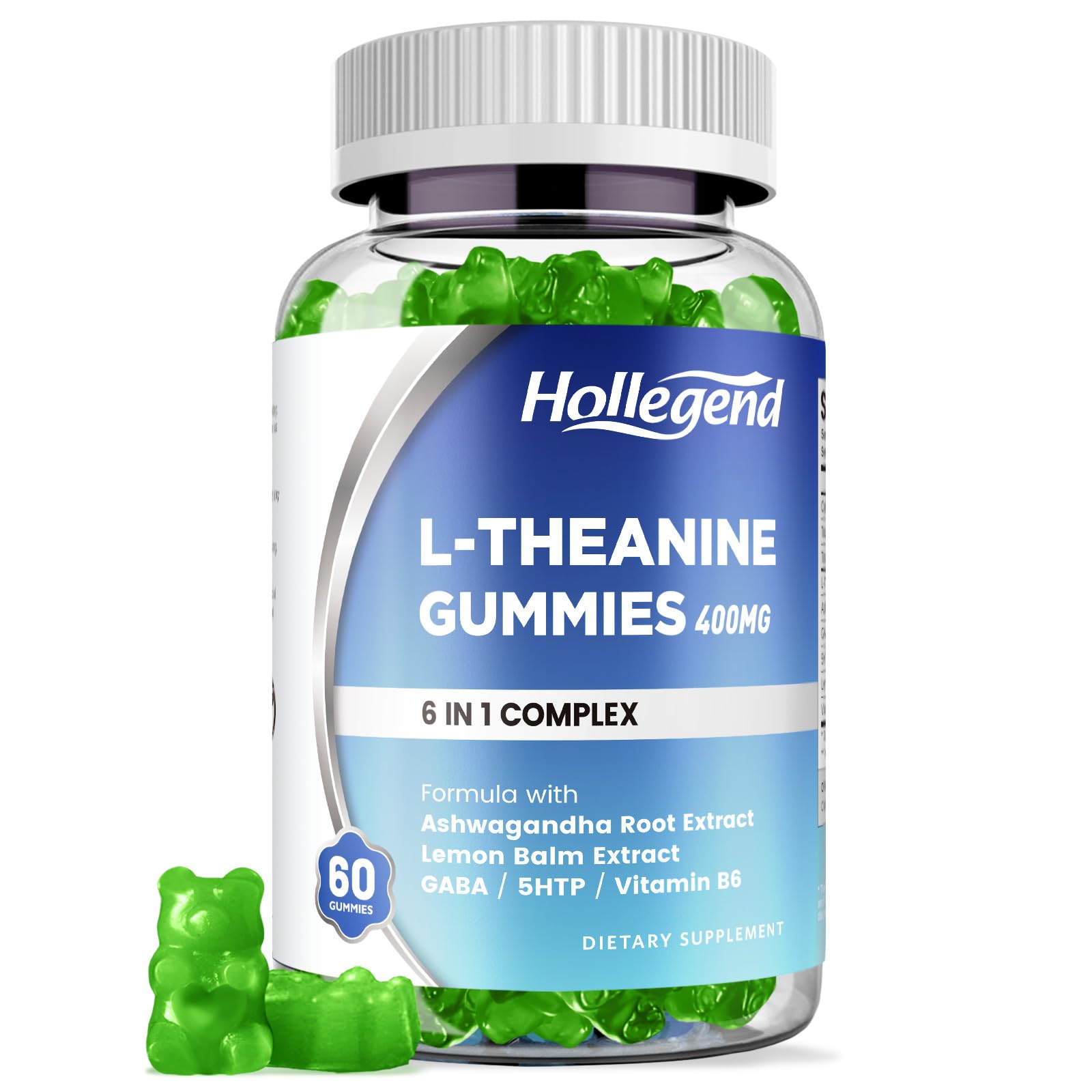 HOLLEGEND frasco frontal de gomitas limón mostrando envase y beneficios