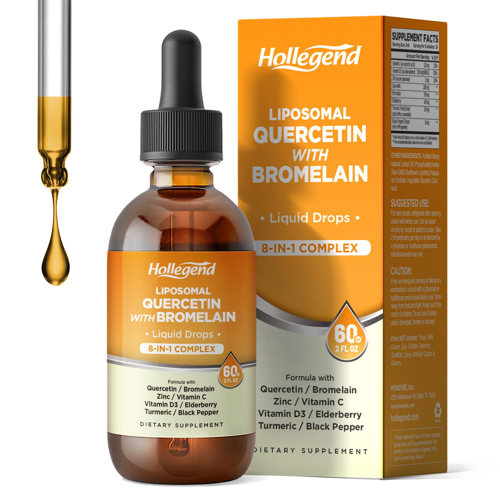 HOLLEGEND frasco frontal mostrando etiqueta y beneficios visibles