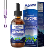 HOLLEGEND frente de botella en gotas arándano con tamaño y etiqueta visible