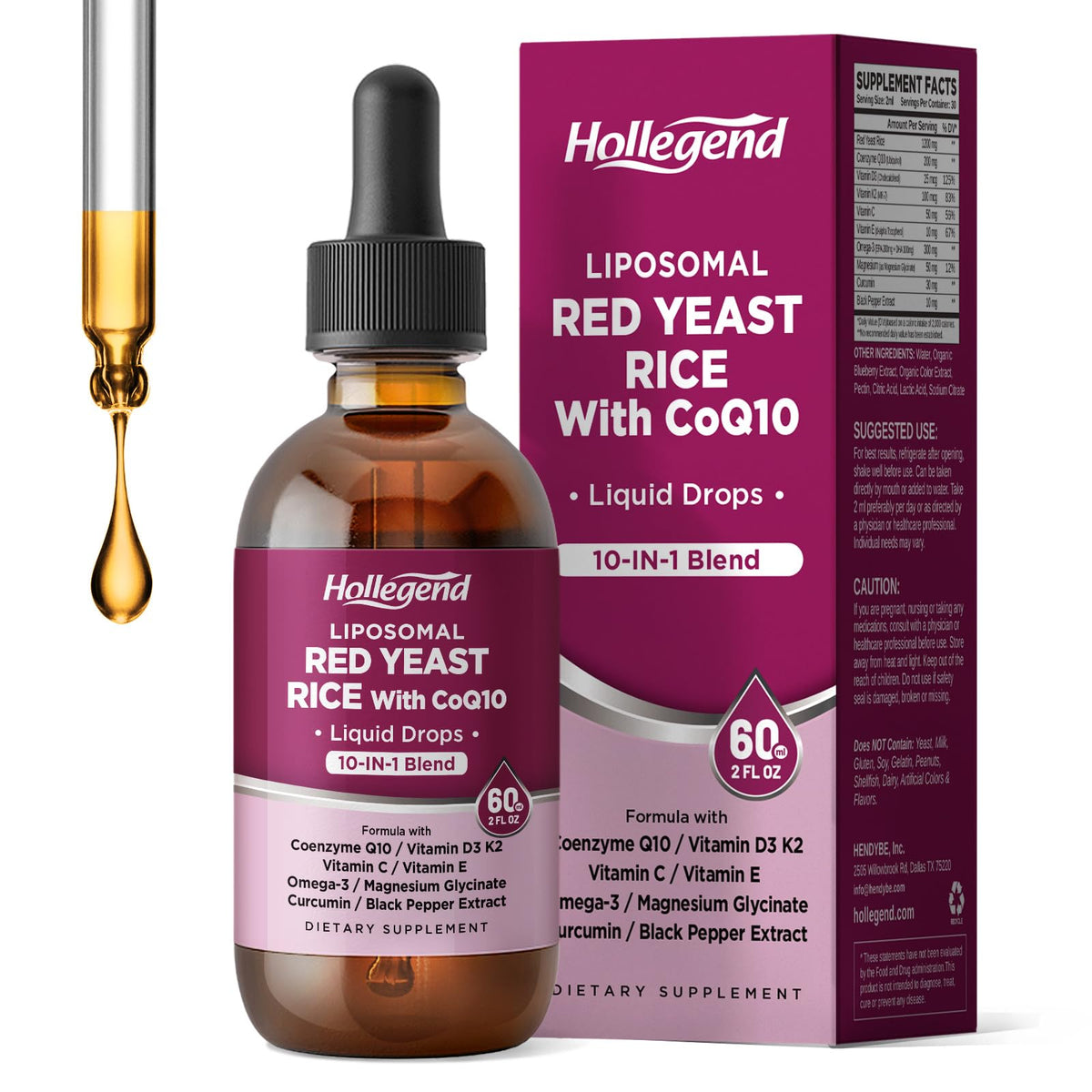 HOLLEGEND frontal del envase mostrando la marca y beneficios claros