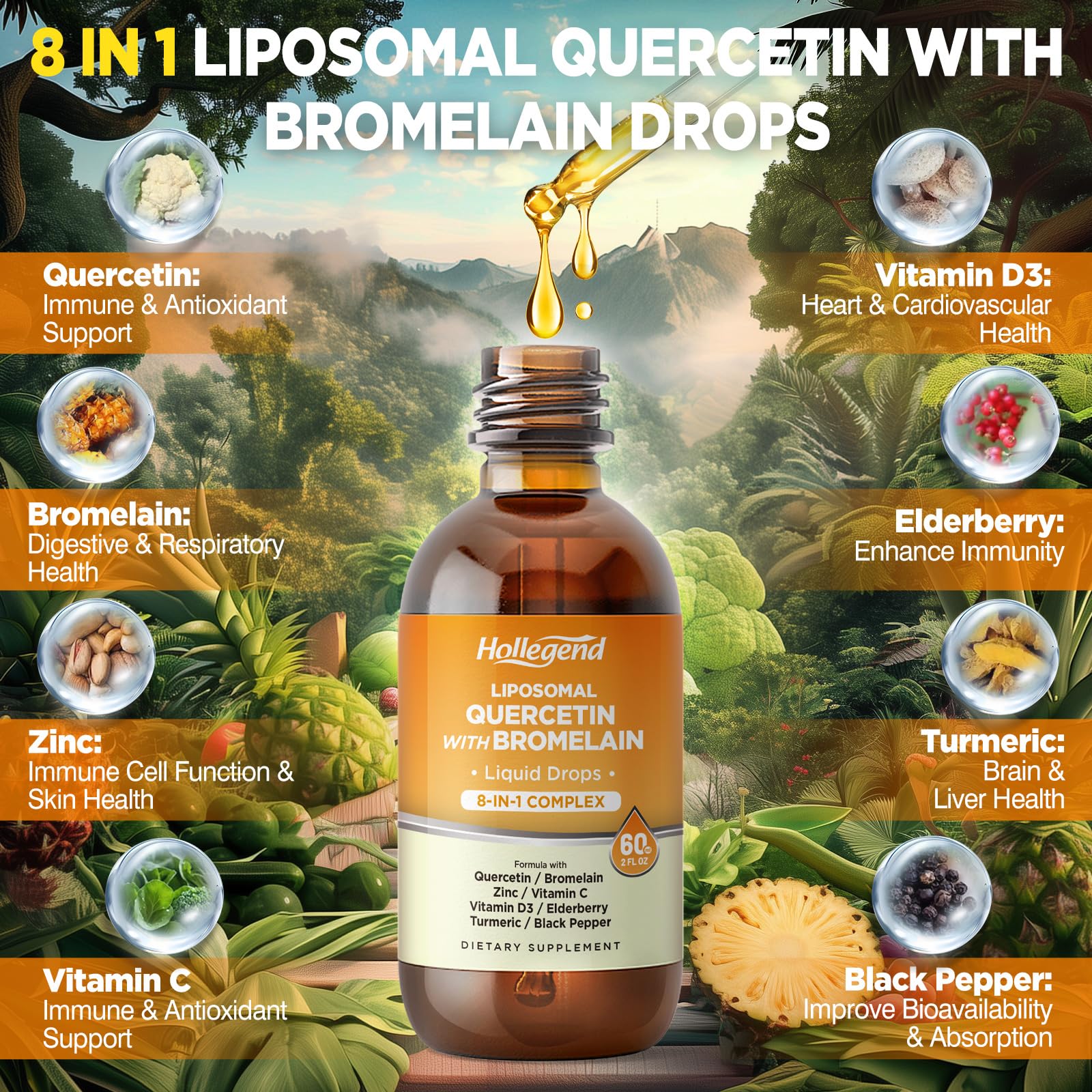 HOLLEGEND textura de la gota liposomal destacando absorción mejorada