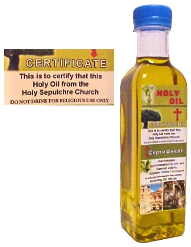 Holy Land Market primer plano de textura del aceite demostrando pureza